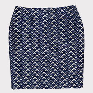Jones Studio Separates Blue & Silver Diamonds Patterned Pencil Skirt Size 16